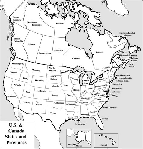 labeled map  north america printable printable map   united states