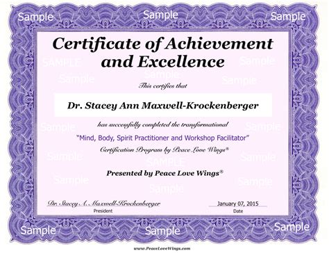 certificate  completion sample