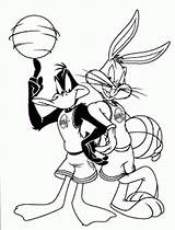 Jam Coloring Bunny Duck Daffy Space Pages Bugs Drawing Looney Tunes Basketball Sketch Colouring Printable Coloringhome Drawings Color Print Cartoon sketch template