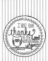 Coloring Pages Bible Thanks Give Sheets Printable Will Psalm Scripture School Sunday Adult Thanksgiving Kids Books Crafts Adults Fall Religious sketch template