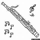 Bassoon Fagot Coloring Clipart Pages Musical Instruments Oboe Clip Color Para Colorear Instrumentos Drawing Dibujos Animated Musicales Instrument Online Musica sketch template