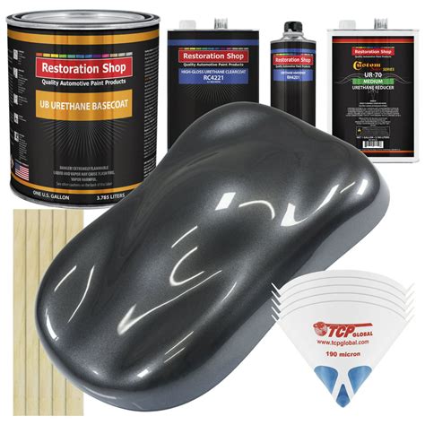 gunmetal grey metallic gallon urethane basecoat clearcoat car auto paint kit walmartcom
