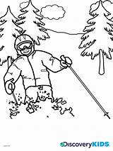 Skiing Coloring Kids Popular Print sketch template