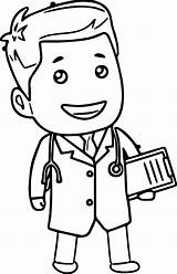 Doctor Clipart Drawing Outline Coloring Community Helpers Pages Cartoon Colouring Tools Preschool Kids Cliparts Print Gacha Hospital Getdrawings Helper Instruments sketch template
