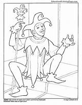 Coloring Jester Pages Book Clowns Printable Template Educationalcoloringpages sketch template
