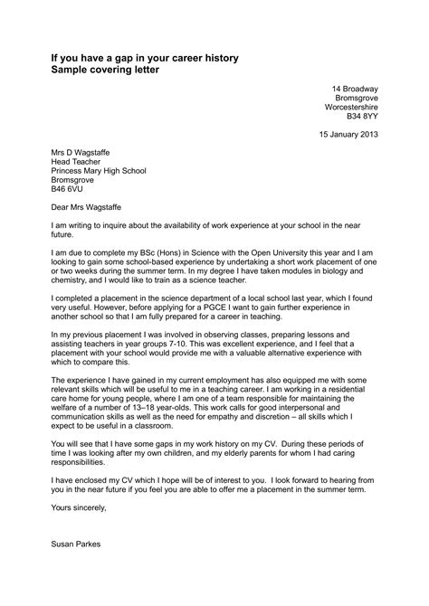 teaching job covering letter    letter template collection
