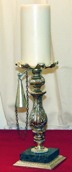 Candle Stick Holder And Snuffer Set Gilded Metal W Italian Marble Base