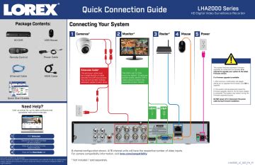 lorex lx  hd security camera system quick connection guide manualzz