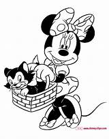 Minnie Figaro Coloring Mouse Pages Disney Printable Friends Disneyclips Carrying Basket Animal Funstuff Butterfly sketch template
