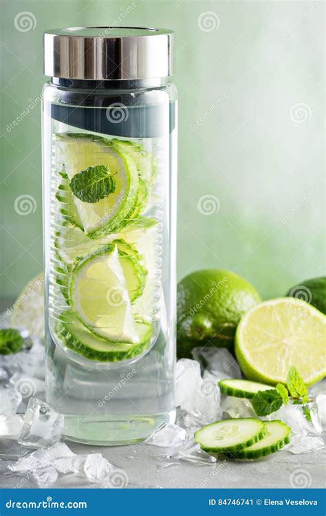infused detox water stock image image  glass beverage