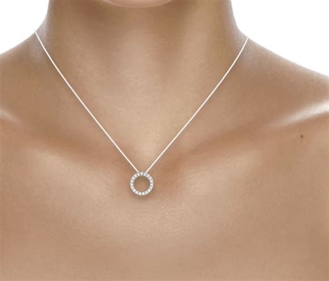 ct white gold ct diamond circle necklace necklaces jewellery