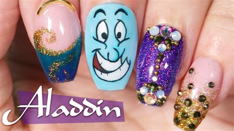 aladdin inspired nail art tutorial ft madam glam   gel nails