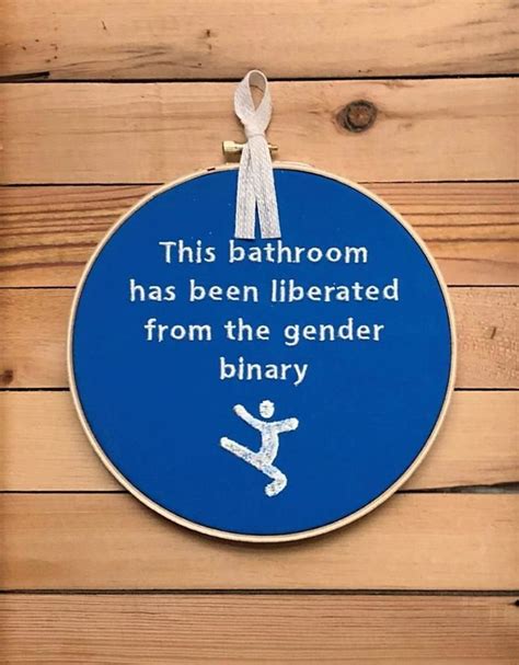 All Gender Bathroom Sign Funny Nonbinary Gender Inclusive Restroom