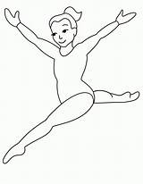 Coloring Pages Gymnastics Leap sketch template