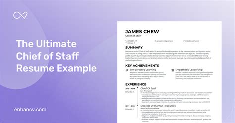 chief  staff resume examples guide