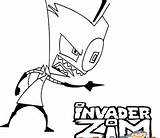 Zim Dib Invader sketch template