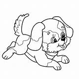 Puppy Coloring Cute Outline Cartoon Pages Wolf Dog Kids Print Pup Joyful Puppies Jumping Book Pet Realistic Drawing Vector Pets sketch template