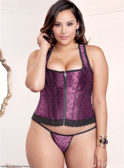 Corset With Shoulder Straps Jacquard Racerback Plus Size