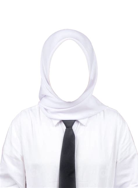 jilbab wanita kemeja putih  template foto dasi hitam kemeja putih