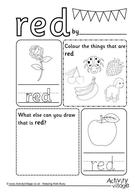 worksheet colour red