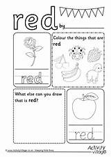 Worksheet Red Colour Worksheets Activities Color Colors Preschool Kindergarten Activity Coloring Colours Word Colouring Learn Kids Objects School English Nursery sketch template