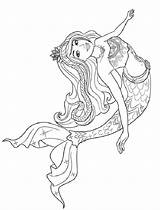 Barbie Princess Pages Mermaid Coloring Getcolorings sketch template