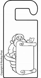 Door Hanger Santa Scroll Blank Colour Colouring Christmas Stop Festive Includes Children sketch template