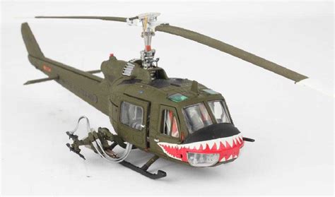 vintage scale model huey army helicopter
