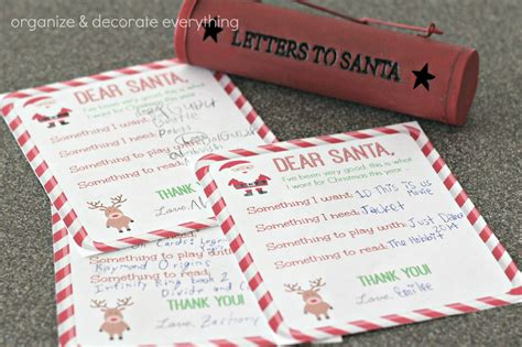 dear santa letter printable organize  decorate