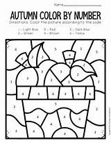 Fall Number Color Preschool Worksheets Letter Lowercase Apples sketch template