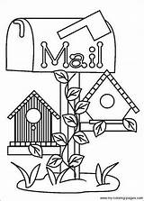 Coloring Pages Birdhouse Houses Bird sketch template