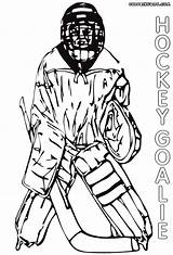 Hockey Pages Coloring Goalie sketch template