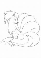 Pokemon Ninetales Coloring Pages Color Generation Ice Type Kids sketch template