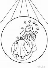 Immaculate Conception Coloring Catholic Clipart Pages Vierge Feast Marie Kids Calendar Liturgical Colour Sheets December Clipground sketch template