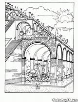 Coloring Hanging Gardens Babylon Pages Wonders Architecture Ancient Seven Colorkid Book Kids sketch template