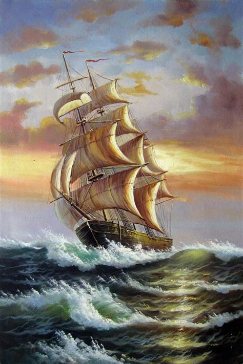 tall ship sailing  painting  lermay chiang artmajeur