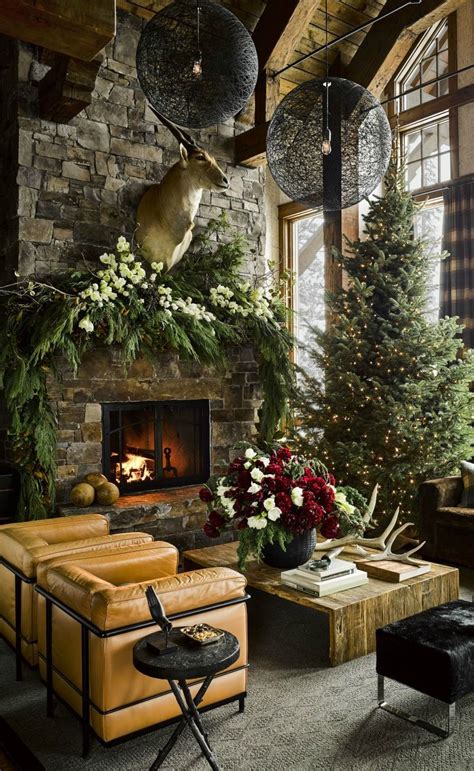 lovely inspiration  interiors christmas home holiday decor cabin decor