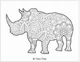 Rhino Tiaratribe Printable sketch template