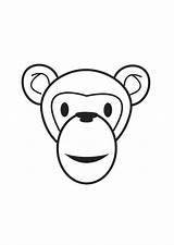 Monkey Coloring Head Large sketch template