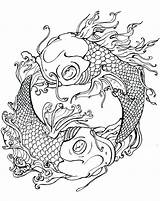 Coloring Pages Koi Japanese Fish Tattoo Dragon Fire Pisces Japan Tattoos Printable Garden Water Deviantart Adult Coy Sheets Coloringtop Detailed sketch template