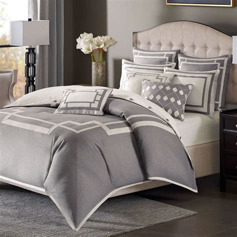 odette dark gray   pc duvet style comforter bed set