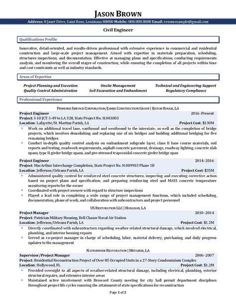 civil engineer resume  resume professional writers