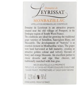 domaine de leyrissat monbazillac  white french wine passionluxus