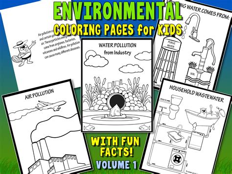 environmental printable coloring pages  kids environmental etsy