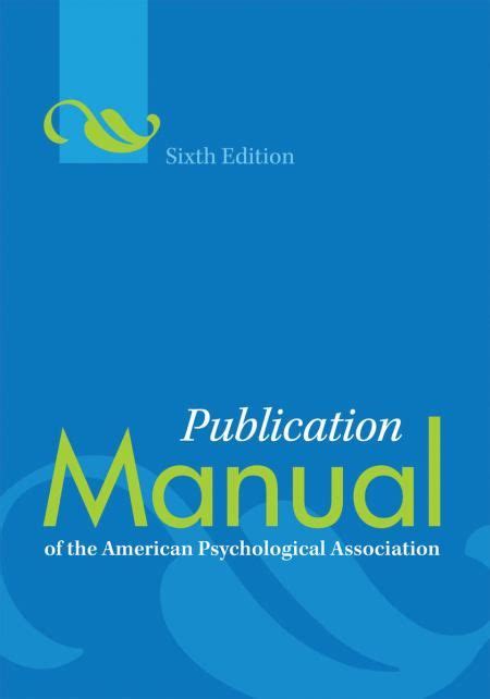 publication manual   american psychological association american