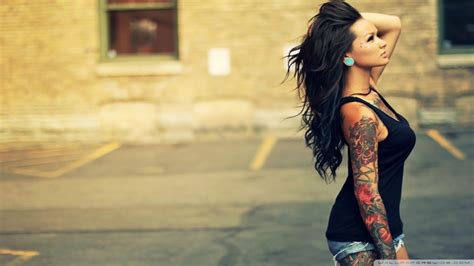beautiful tattoo girl ultra hd desktop background