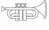 Trumpet Trompeta sketch template