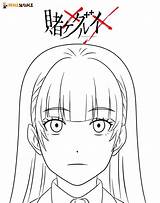 Kakegurui Colorear Aniyuki sketch template