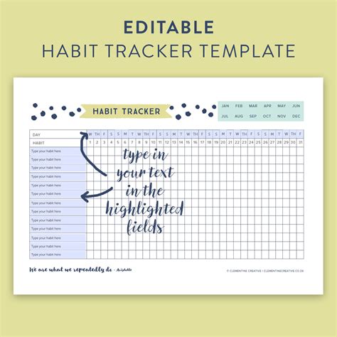 printable habit tracker    reach  goals