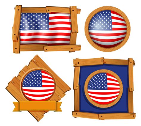 drapeau americain sur differentes images  art vectoriel chez vecteezy